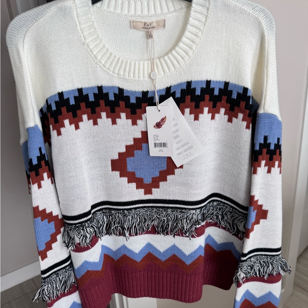 Chelsea & Violet fringe sweater
